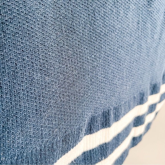 Chaps Navy & Red Long Sleeve Cotton Blend V Neck Nautical Sweater 1X - Picture 5 of 8